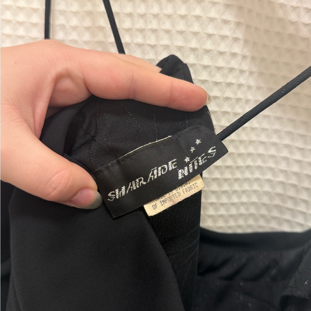 Vintage Black Evening Dress with Sash - size 12 - Picture 2 of 10